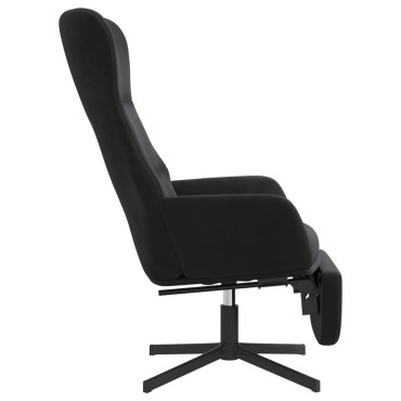 vidaXL Πολυθρόνα Relax με Υποπόδιο Μαύρη Βελούδινη 70x77x94cm 1 τεμ.