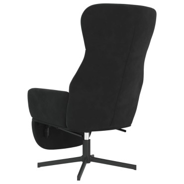 vidaXL Πολυθρόνα Relax με Υποπόδιο Μαύρη Βελούδινη 70x77x94cm 1 τεμ.