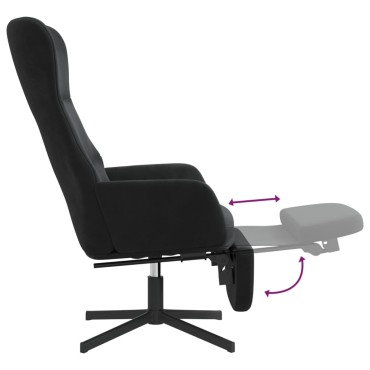vidaXL Πολυθρόνα Relax με Υποπόδιο Μαύρη Βελούδινη 70x77x94cm 1 τεμ.