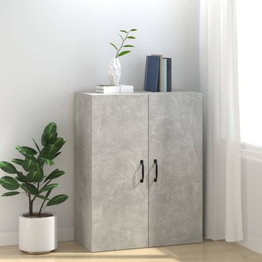 vidaXL Ντουλάπι Κρεμαστό Γκρι Σκυροδέματος 69,5x34x90cm Επεξ. Ξύλο 1 τεμ.