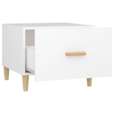 vidaXL Τραπεζάκια Σαλονιού 2 τεμ. Λευκά 50x50x40cm Επεξεργασμένο Ξύλο