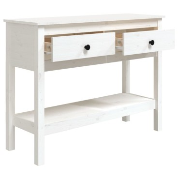 vidaXL Τραπέζι Κονσόλα Λευκό 100x35x75cm από Μασίφ Ξύλο Πεύκου 1 τεμ.