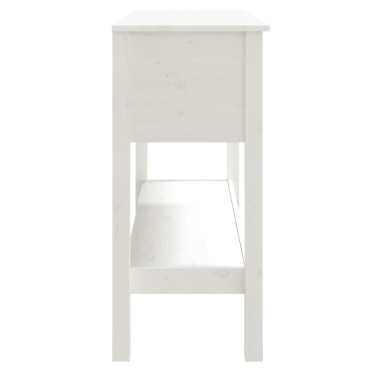 vidaXL Τραπέζι Κονσόλα Λευκό 100x35x75cm από Μασίφ Ξύλο Πεύκου 1 τεμ.