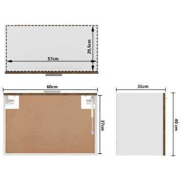 vidaXL Ντουλάπι Κρεμαστό Lyon Καφέ Δρυς 60x31x40cm Επεξεργασμένο Ξύλο 1 τεμ.