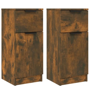 vidaXL Ντουλάπια 2 τεμ. Καπνιστή δρυς 30x30x70cm Επεξεργασμένο Ξύλο