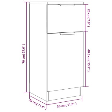 vidaXL Ντουλάπι Καφέ Δρυς 30x30x70cm από Επεξεργασμένο Ξύλο 1 τεμ.