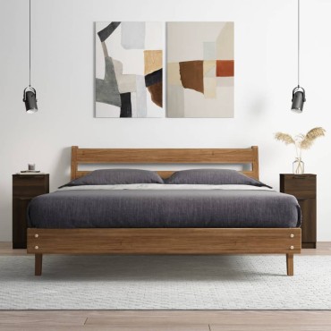 vidaXL Συρταριέρες 2 τεμ. Καφέ Δρυς 30x30x70cm Επεξεργασμένο Ξύλο