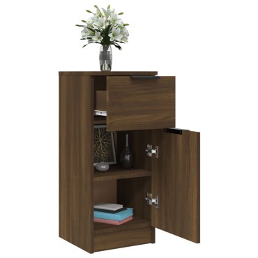 vidaXL Συρταριέρες 2 τεμ. Καφέ Δρυς 30x30x70cm Επεξεργασμένο Ξύλο