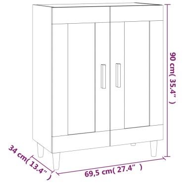 vidaXL Ντουλάπι Καπνιστή Δρυς 69,5x34x90cm Επεξεργασμένο Ξύλο 1 τεμ.