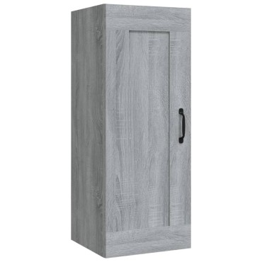 vidaXL Ντουλάπι Κρεμαστό Γκρι Sonoma 35x34x90cm Επεξεργασμένο Ξύλο 1 τεμ.