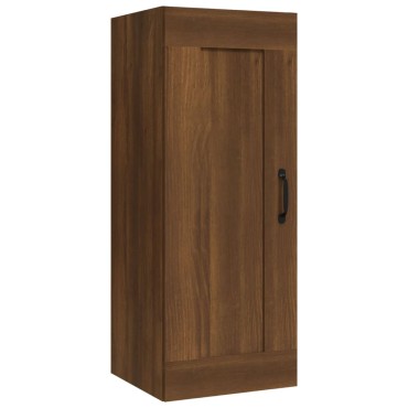 vidaXL Ντουλάπι Κρεμαστό Καφέ Δρυς 35x34x90cm Επεξεργασμένο Ξύλο 1 τεμ.