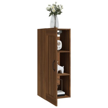 vidaXL Ντουλάπι Κρεμαστό Καφέ Δρυς 35x34x90cm Επεξεργασμένο Ξύλο 1 τεμ.