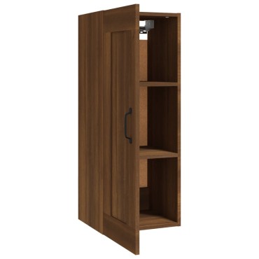 vidaXL Ντουλάπι Κρεμαστό Καφέ Δρυς 35x34x90cm Επεξεργασμένο Ξύλο 1 τεμ.