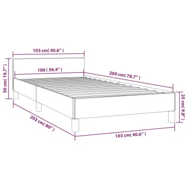 vidaXL Σκελετός Κρεβατιού Χωρίς Στρώμα Μαύρο 100x200 εκ. Υφασμάτινο