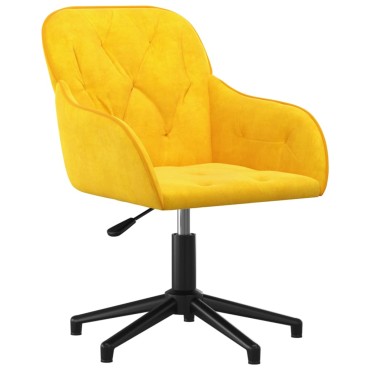 vidaXL Καρέκλα Γραφείου Περιστρεφόμενη Κίτρινη Βελούδινη 56x61,5x(72-80)cm 1 τεμ.