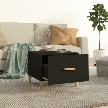 vidaXL Τραπεζάκια Σαλονιού 2 τεμ. Μαύρα 50x50x40cm Επεξεργ. Ξύλο