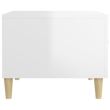vidaXL Τραπεζάκι Σαλονιού Γυαλ. Λευκό 50x50x40cm Επεξεργασμένο Ξύλο 1 τεμ.