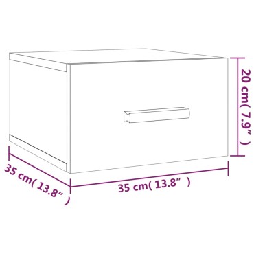 vidaXL Κομοδίνα Επιτοίχια 2 τεμ. Λευκά 35x35x20cm