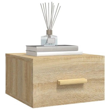 vidaXL Κομοδίνα Επιτοίχια Sonoma Δρυς 35x35x20cm 1 τεμ.