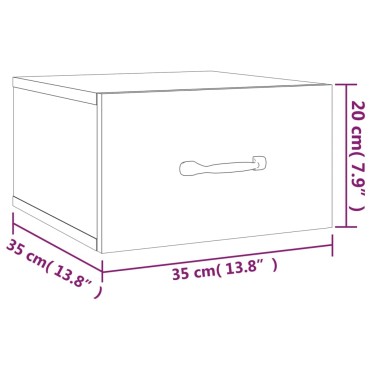 vidaXL Κομοδίνο Επιτοίχιο Γυαλιστερό Λευκό 35x35x20cm 1 τεμ.