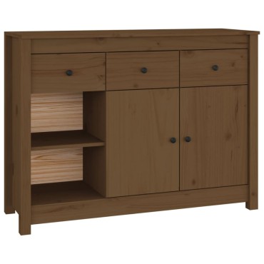 vidaXL Ντουλάπι Καφέ Μελί 100x35x74cm από Μασίφ Ξύλο Πεύκου 1 τεμ.