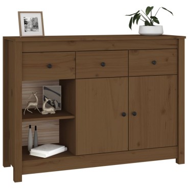 vidaXL Ντουλάπι Καφέ Μελί 100x35x74cm από Μασίφ Ξύλο Πεύκου 1 τεμ.