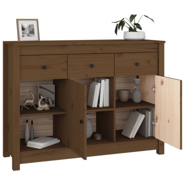 vidaXL Ντουλάπι Καφέ Μελί 100x35x74cm από Μασίφ Ξύλο Πεύκου 1 τεμ.
