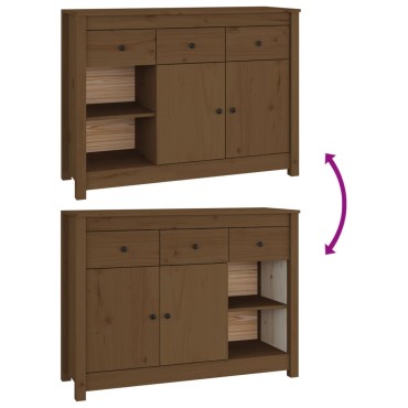 vidaXL Ντουλάπι Καφέ Μελί 100x35x74cm από Μασίφ Ξύλο Πεύκου 1 τεμ.