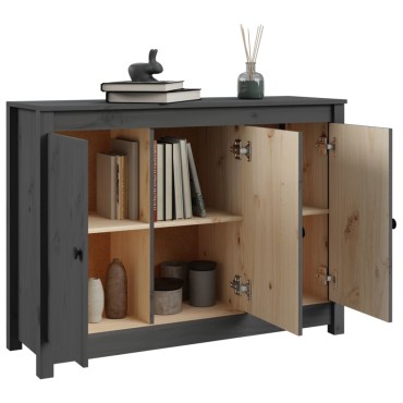 vidaXL Ντουλάπι Γκρι 100x35x74cm από Μασίφ Ξύλο Πεύκου 1 τεμ.