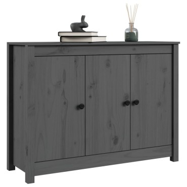 vidaXL Ντουλάπι Γκρι 100x35x74cm από Μασίφ Ξύλο Πεύκου 1 τεμ.