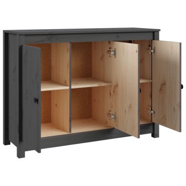 vidaXL Ντουλάπι Γκρι 100x35x74cm από Μασίφ Ξύλο Πεύκου 1 τεμ.