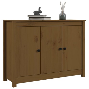 vidaXL Μπουφές Καφέ Μελί 100x35x74cm από Μασίφ Ξύλο Πεύκου 1 τεμ.