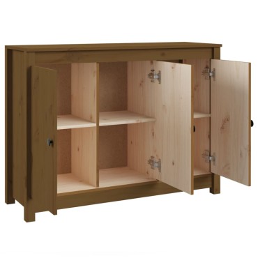 vidaXL Μπουφές Καφέ Μελί 100x35x74cm από Μασίφ Ξύλο Πεύκου 1 τεμ.