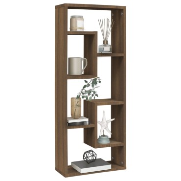vidaXL Ραφιέρα Τοίχου Καφέ Δρυς 36x16x90cm Επεξεργασμένο Ξύλο 1 τεμ.