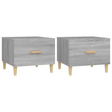 vidaXL Τραπεζάκια Σαλονιού 2 τεμ. Γκρι sonoma 50x50x40cm Επεξ. Ξύλο