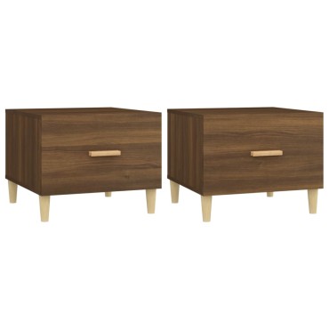 vidaXL Τραπεζάκια Σαλονιού 2 τεμ. Brown Oak 50x50x40cm Επεξ. Ξύλο