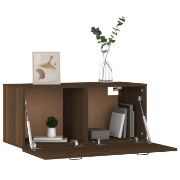 vidaXL Ντουλάπι Τοίχου Καφέ Δρυς 80x35x36,5cm Επεξεργασμένο Ξύλο 1 τεμ.