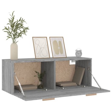 vidaXL Ντουλάπι Τοίχου Γκρι Sonoma 100x36,5x35cm Επεξεργασμένο Ξύλο 1 τεμ.