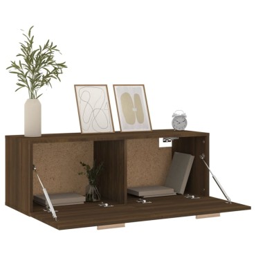 vidaXL Ντουλάπι Τοίχου Καφέ Δρυς 100x36,5x35cm Επεξεργασμένο Ξύλο 1 τεμ.