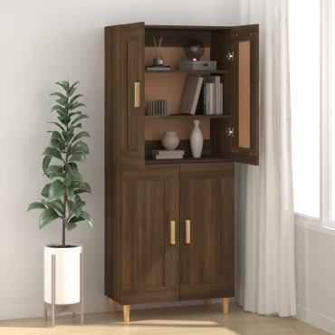 vidaXL Ντουλάπι Καφέ Δρυς 69,5x34x90cm από Επεξεργασμένο Ξύλο 1 τεμ.