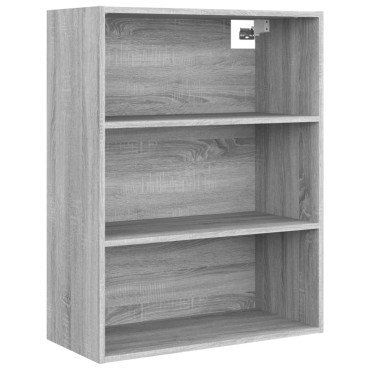 vidaXL Ντουλάπι Τοίχου Κρεμαστό Γκρι sonoma 69,5x32,5x90cm 1 τεμ.