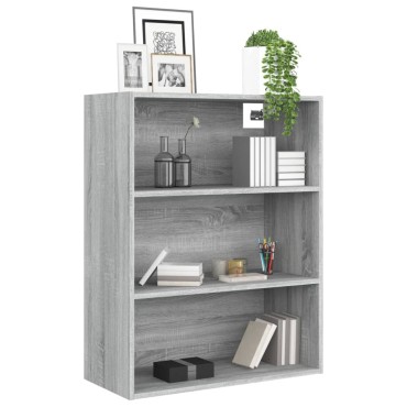 vidaXL Ντουλάπι Τοίχου Κρεμαστό Γκρι sonoma 69,5x32,5x90cm 1 τεμ.