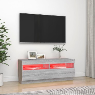 vidaXL Έπιπλο Τηλεόρασης με LED Γκρι Sonoma 100x35x40 εκ.