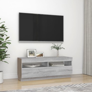 vidaXL Έπιπλο Τηλεόρασης με LED Γκρι Sonoma 100x35x40 εκ.
