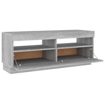 vidaXL Έπιπλο Τηλεόρασης με LED Γκρι Sonoma 100x35x40 εκ.
