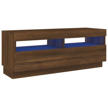 vidaXL Έπιπλο Τηλεόρασης με LED Καφέ Δρυς 100x35x40cm