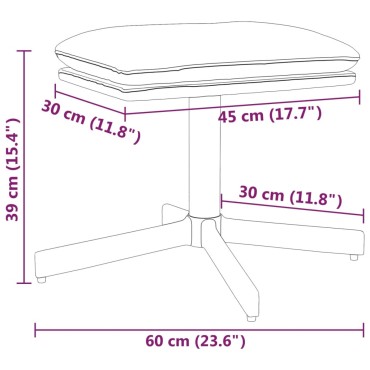 vidaXL Υποπόδιο Κρεμ 60x60x36cm από Συνθετικό Δέρμα 1 τεμ.