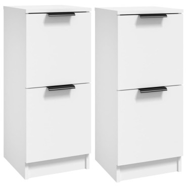 vidaXL Ντουλάπια 2 τεμ. Λευκά 30x30x70cm από Επεξεργασμένο Ξύλο