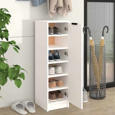 vidaXL Παπουτσοθήκη Λευκή 30x35x100cm από Επεξεργασμένο Ξύλο