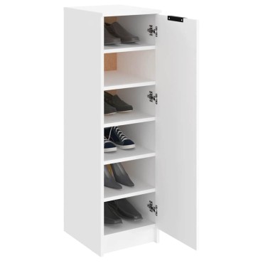 vidaXL Παπουτσοθήκη Λευκή 30x35x100cm από Επεξεργασμένο Ξύλο
